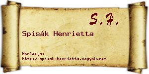Spisák Henrietta névjegykártya